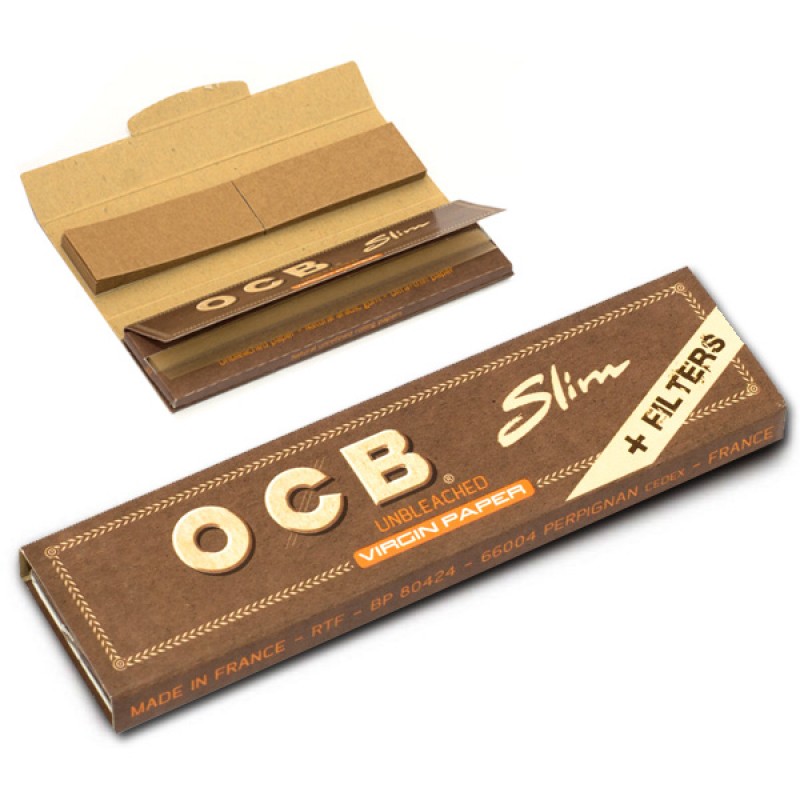 Seidenpapiere OCB Slim Virgin Brown + filter